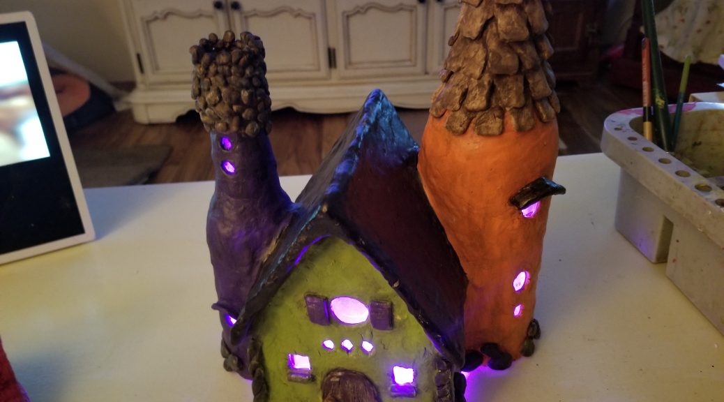 Halloween Clay Fairy House